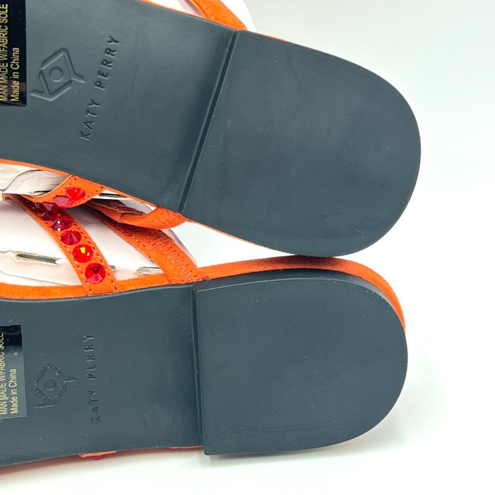 Katy Perry Size 10 The Anat‎ Orange Jeweled Eye Slip On Slides Sandals Shoes - Picture 12 of 13